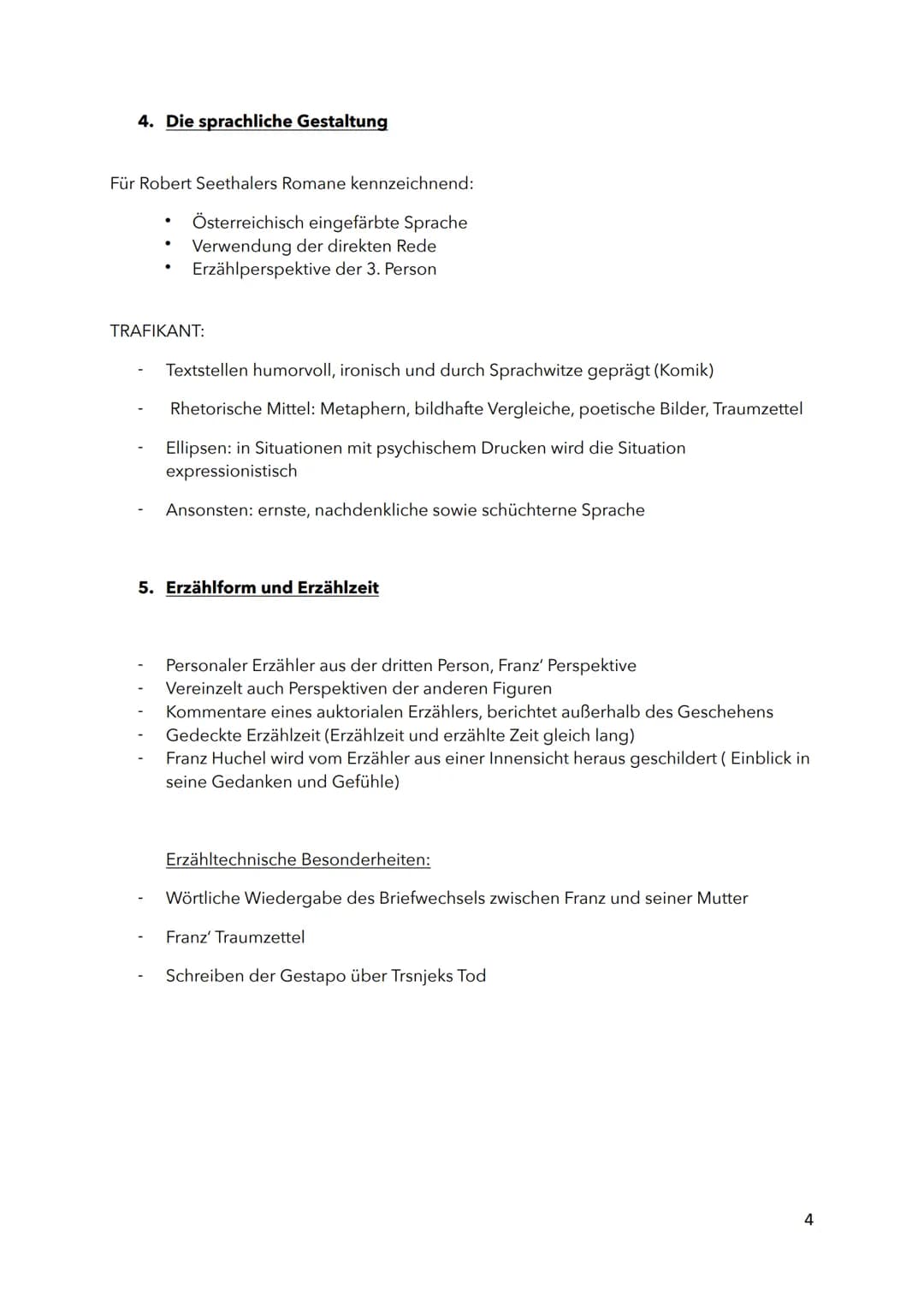 Der Trafikant Zusammenfassung: Wichtige Themen und Textstellen