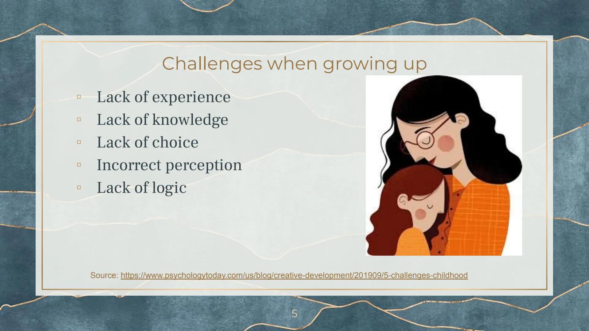 Growing up
2 0
0
0
0
0
0
Infancy
Early childhood
Middle childhood
Adolescence
Young adulthood
Middle adulthood
Old age
Stages of growing up
