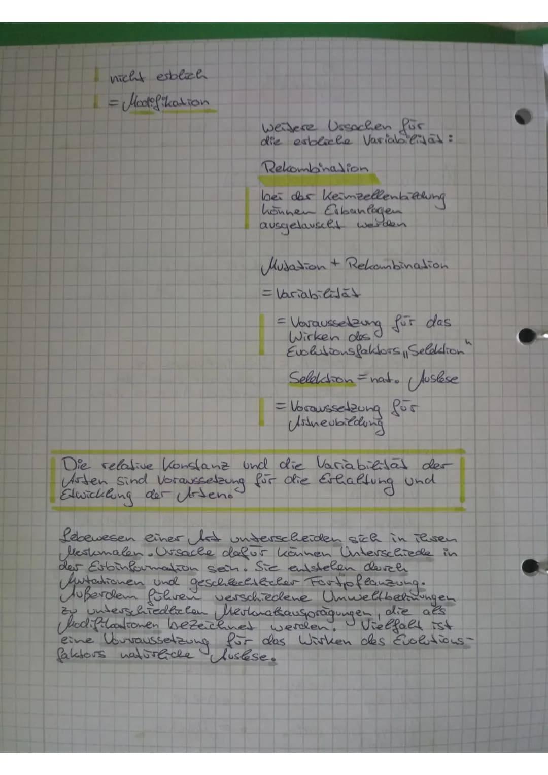 Genetik
Genelik - die Wissenschaft vom
Konstanz und Variabilität
Definition Konstanz
Konstanz = die Erbanlagen werden weitgehend
Variabilita