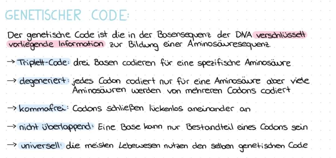 Was ist der Genetische Code? - Entschlüsselung, Eigenschaften und Aufgaben