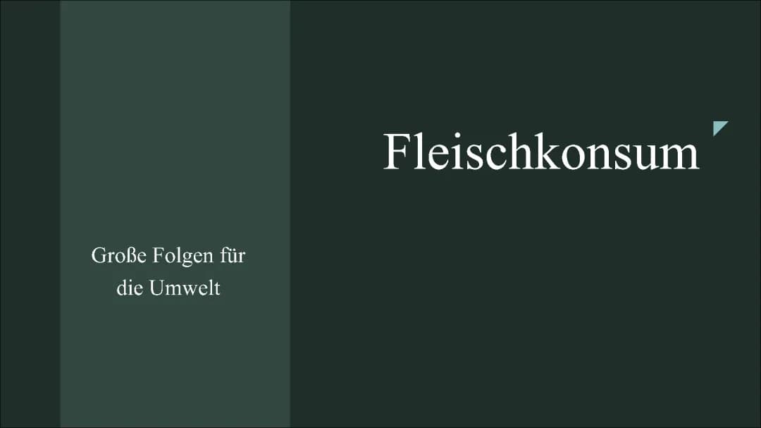 Fleischkonsum...Große Folgen für die Umwelt 