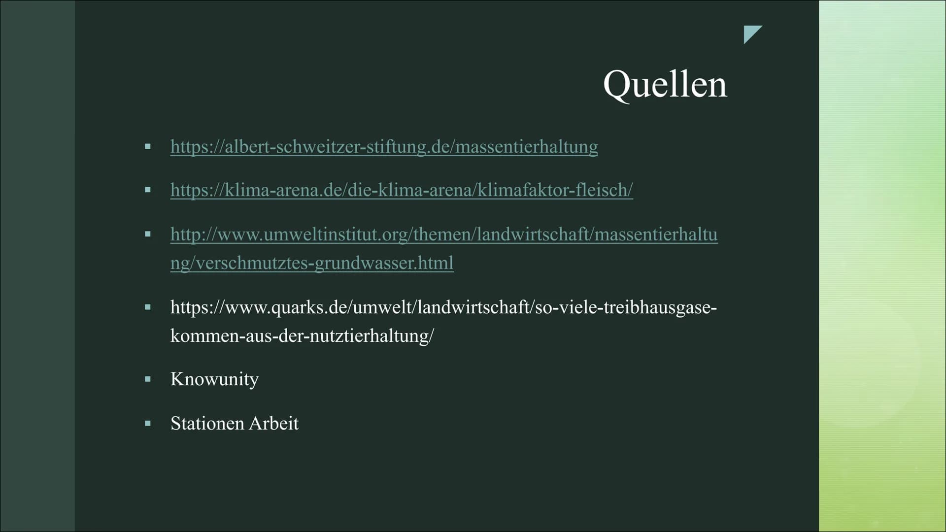 Große Folgen für
die Umwelt
Fleischkonsum ■
■
Gliederung:
Fleischkonsum in Deutschland
Massentierhaltung
■ Fleischkonsum VS Umwelt
Soja und 