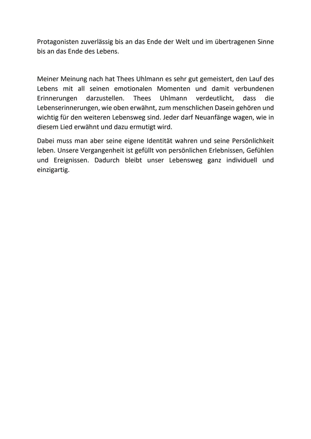 Liedanalyse
Die Toten auf dem Rücksitz, von
Das Lied „Die Toten auf dem Rücksitz" wurde 2010 von Thees Uhlmann
veröffentlicht. Es ermutigt, 