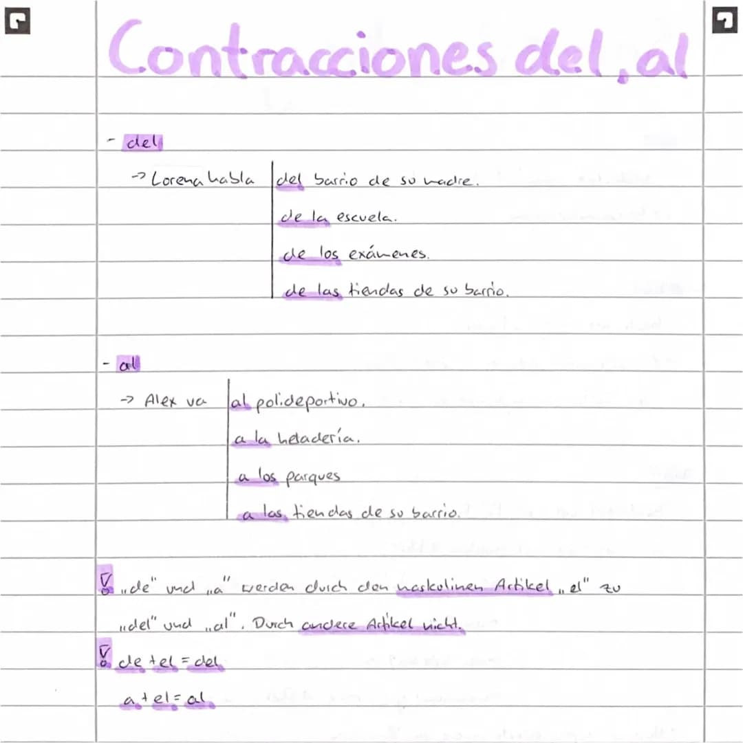 Las contracciones del y al