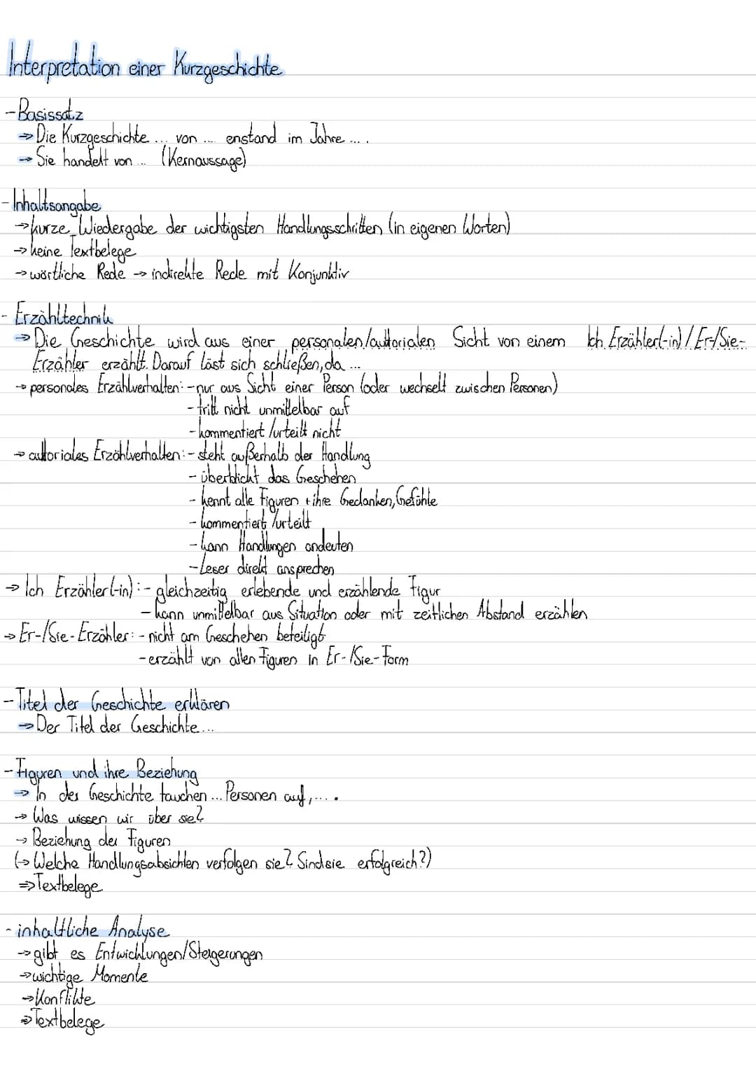 Interpretation einer Kurzgeschichte 