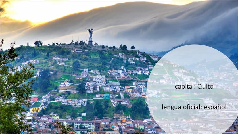 Ecuador
Ecuador es un pais situado en la parte noroeste de América del Sur. La lengua
oficial es español y la capital es Quito.
La moneda es