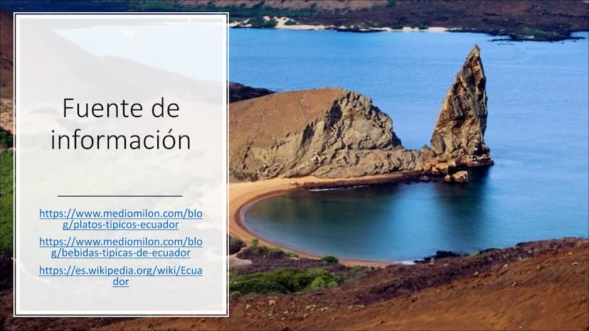 Ecuador
Ecuador es un pais situado en la parte noroeste de América del Sur. La lengua
oficial es español y la capital es Quito.
La moneda es