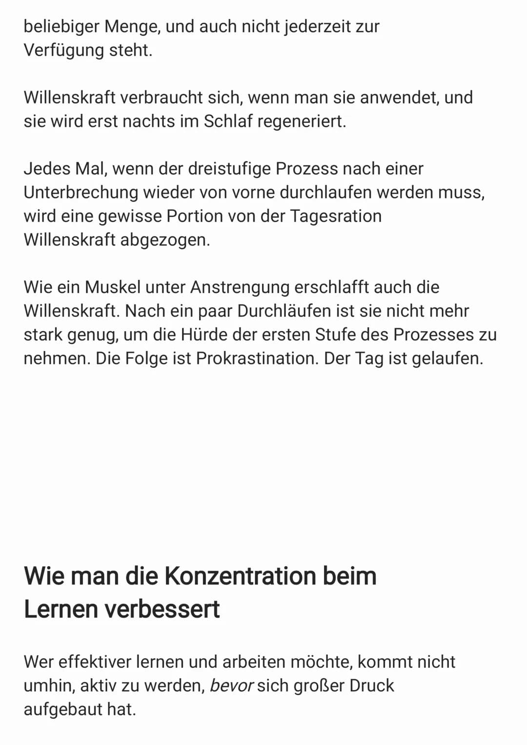 
<p>Um bessere Ergebnisse beim Lernen zu erzielen, sollte man an seiner Konzentrationsfähigkeit arbeiten. Das 3-Stufen-Modell kann dabei hel