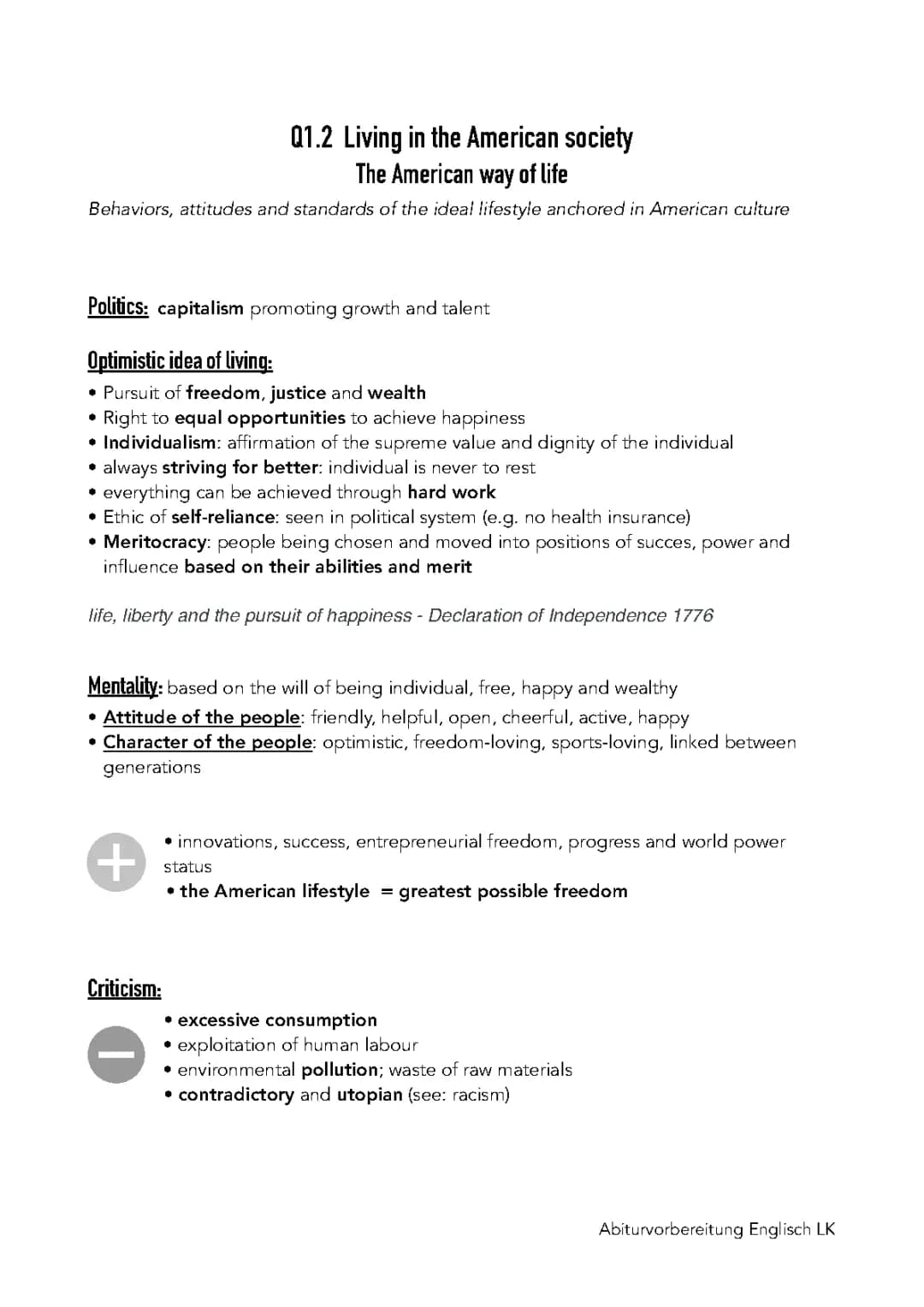 Q1.2 Living in the American society