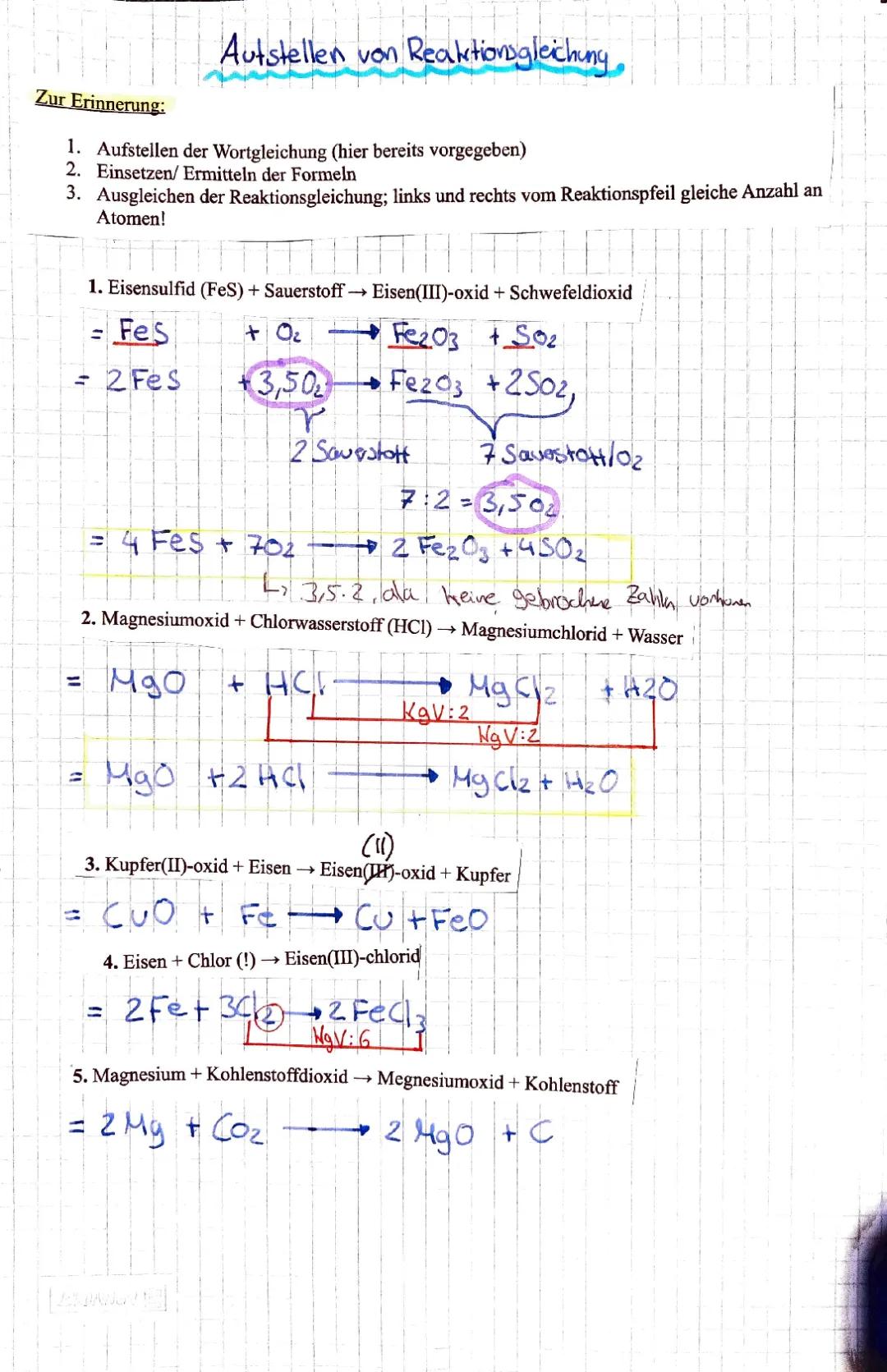 Reaktionsgleichung Aufstellen und Ausgleichen: Einfach erklärt mit Übungen und Beispielen