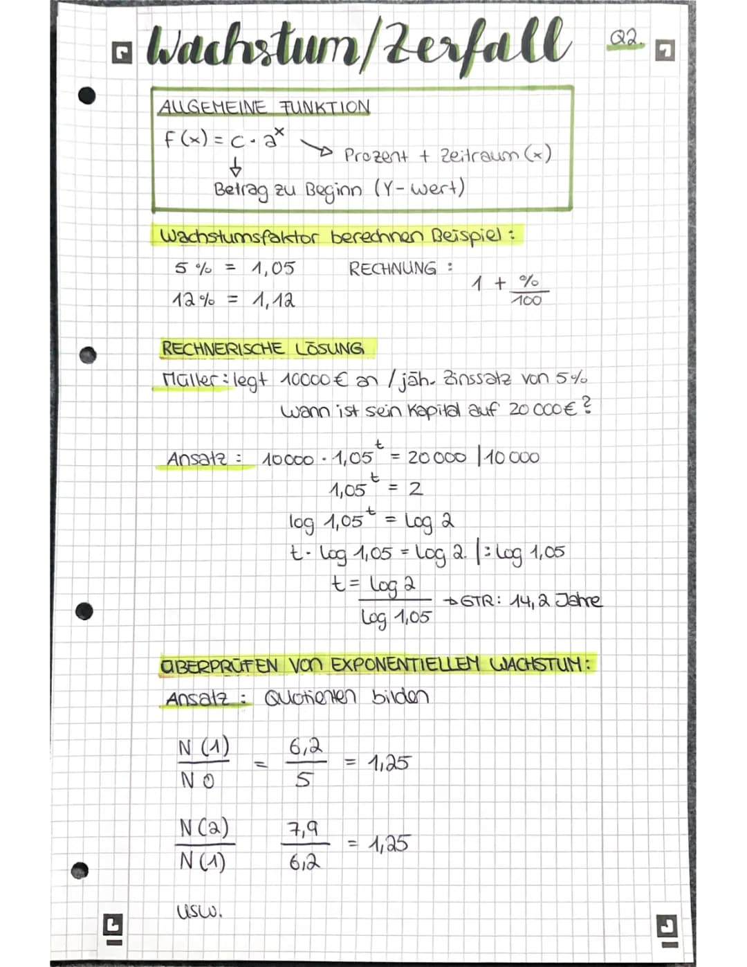  Mathe: Wachstum und Zerfall 