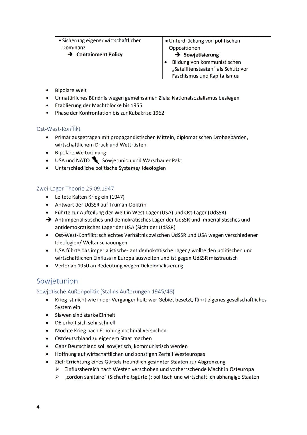 Inhalt
Zeitstrahl..
Entstehung des Ost-West-Konflikts.
Zerfall der Anti-Hitler-Koalition.
Ausgangssituation der Großmächte nach dem Krieg
Be