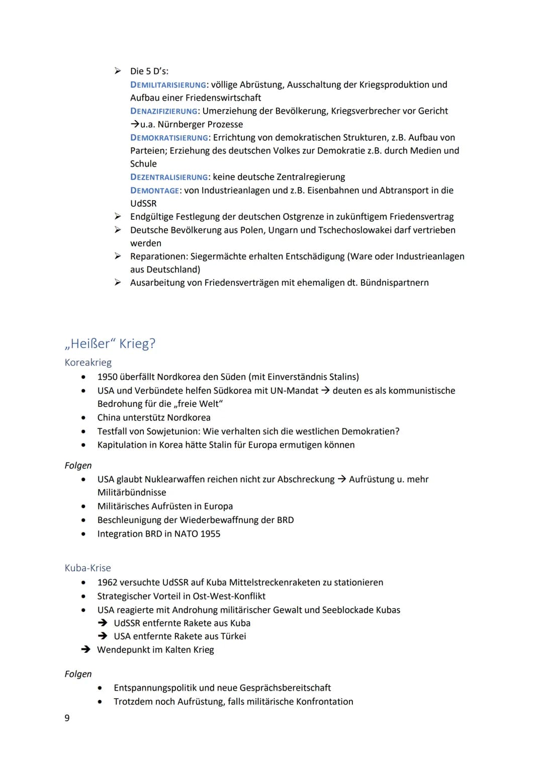 Inhalt
Zeitstrahl..
Entstehung des Ost-West-Konflikts.
Zerfall der Anti-Hitler-Koalition.
Ausgangssituation der Großmächte nach dem Krieg
Be