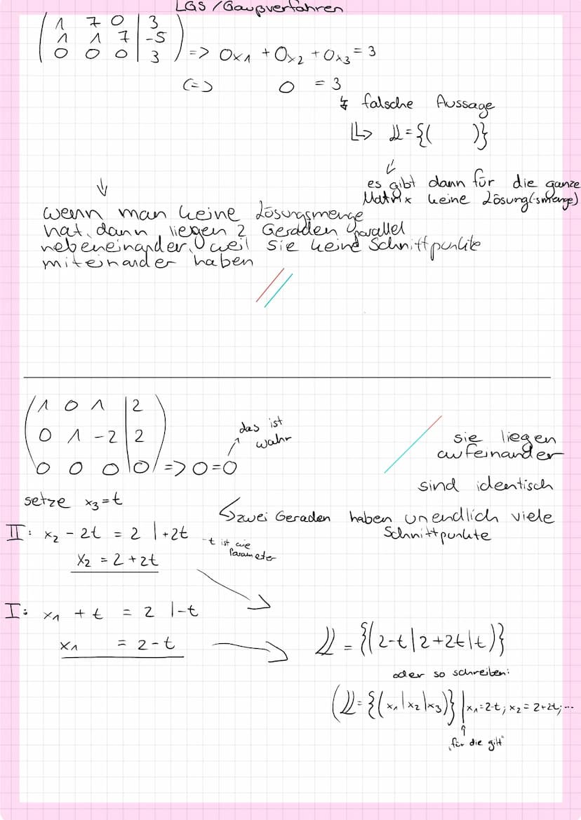 Anwendung:
I:
3 x
I: 3x
III: 1,5x
+
+
Gaupverfahren (/Matrixschreibweise)
zum lösen von
бу
24
sy
2€
+ 1x
- Sy
(2) jetzt kann
Y & Z I: =>
all