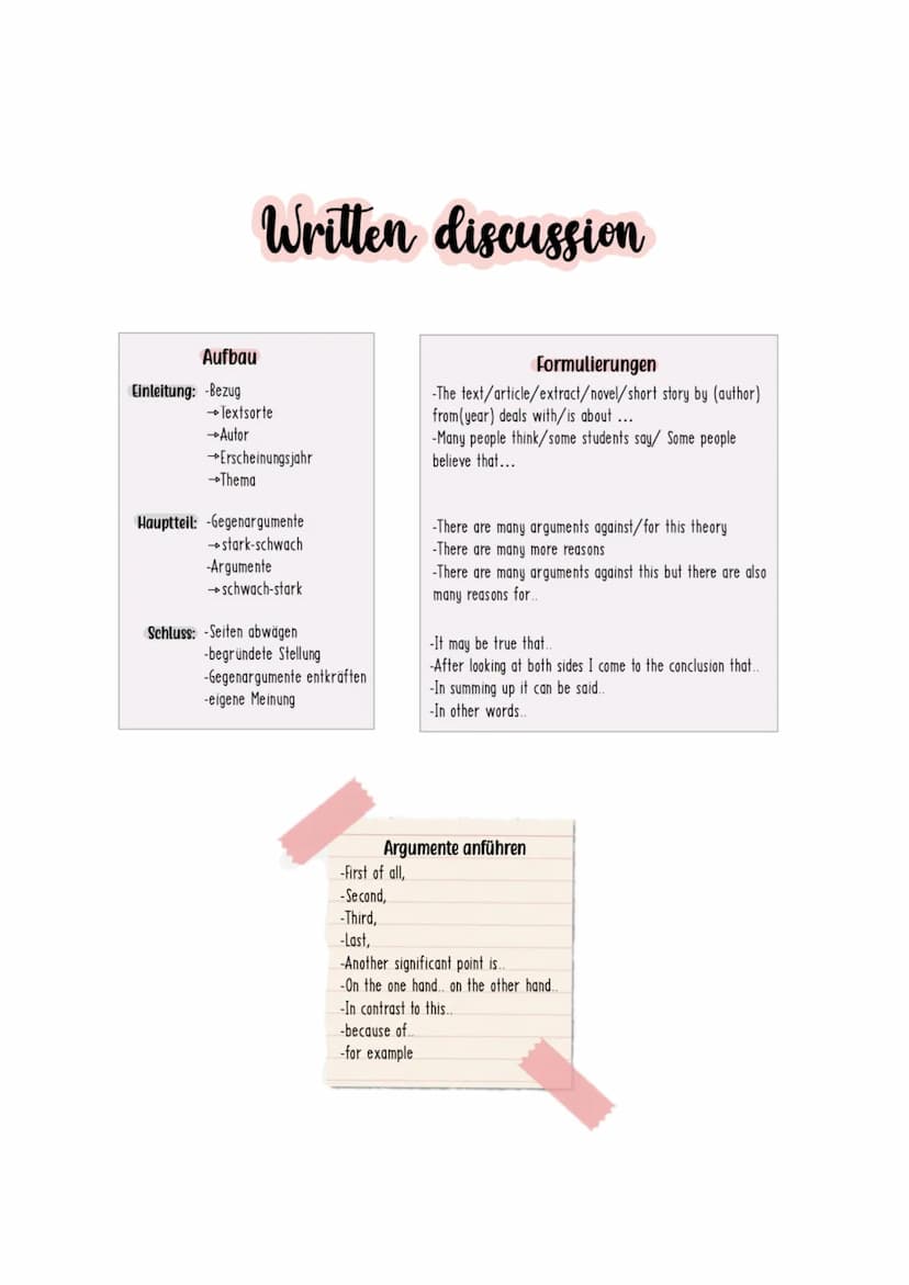 --- OCR Start ---
Englisch - Realschulprüfung
Linking words
Comparisons
Englisch
Deutsch
therefore
deshalb
as a result
infolge
so that
sodas