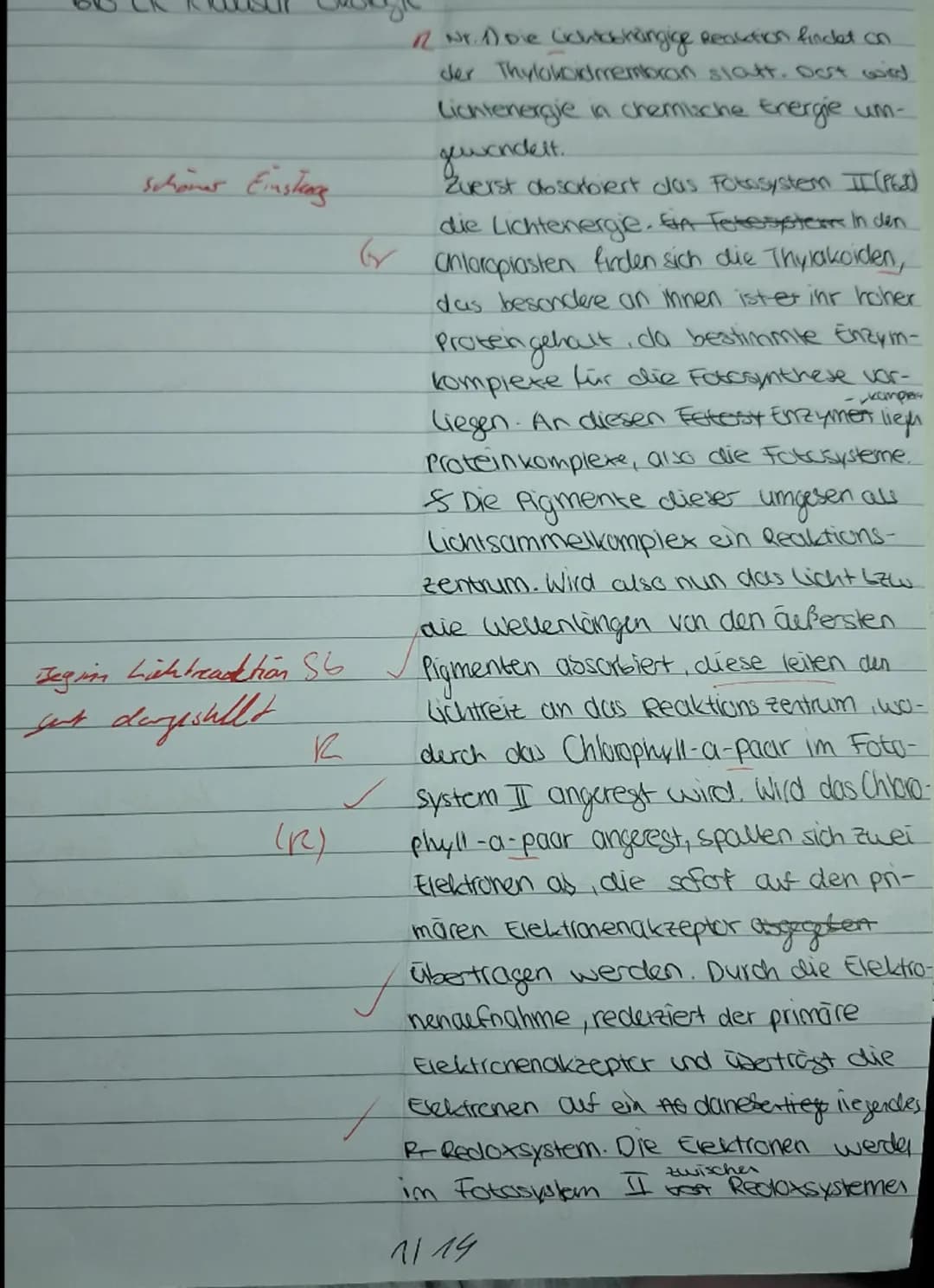 1. Aufgabe Sonnenbrand bei Seetang?
BE
✓
1.1
Beschreiben Sie anhand von M1 die wesentlichen Vorgänge der Lichtreaktion und
erläutern Sie den