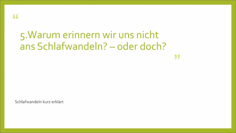 SCHLAFSTÖRUNGEN
Und warum erinnern wir uns nicht
ans Schlafwandeln? - oder doch?
shu
ㅓ
SLEEP Inhalt
Exkurs: Was ist Schlaf?
• 1. Zu wenig Sc