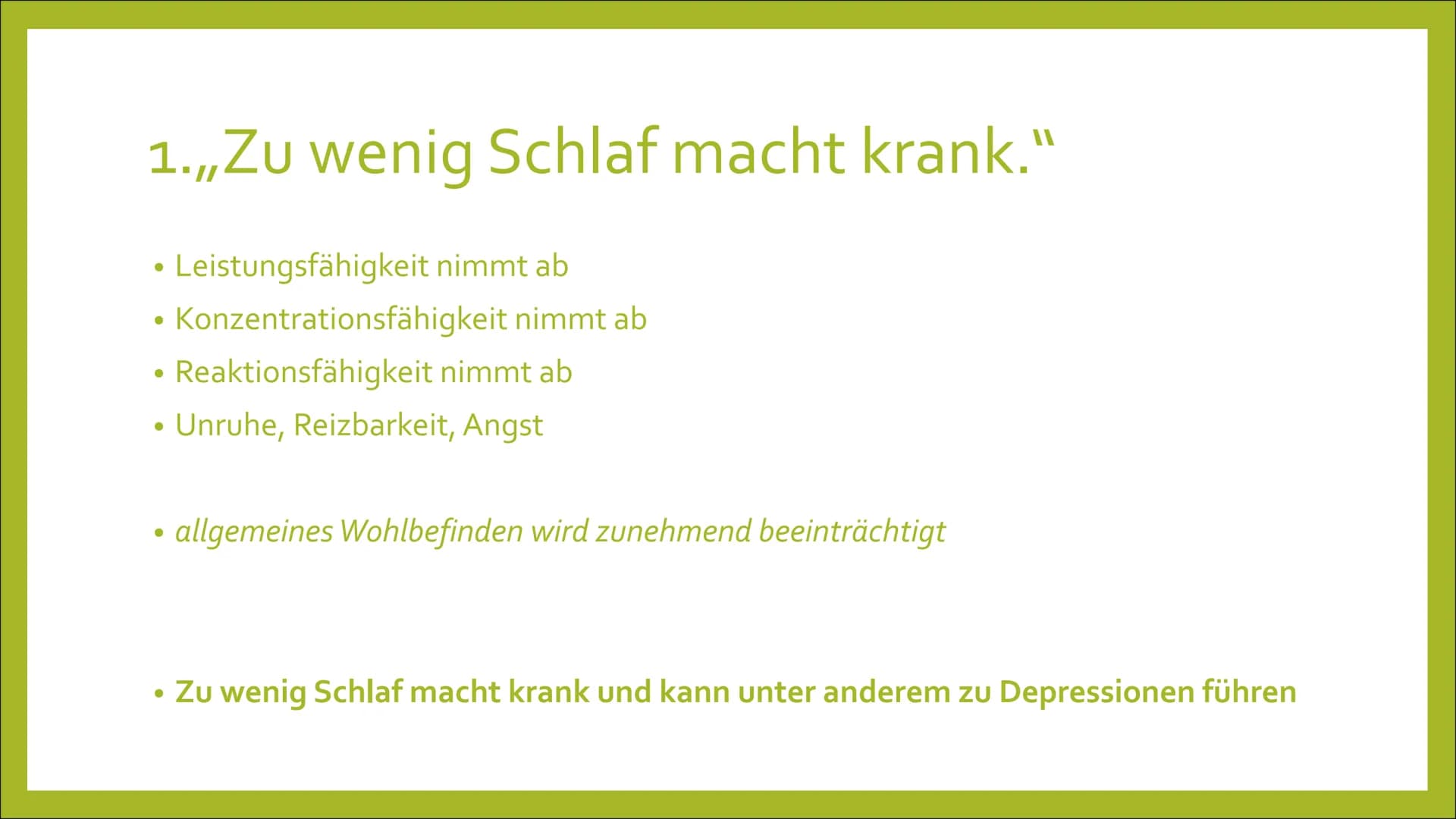 SCHLAFSTÖRUNGEN
Und warum erinnern wir uns nicht
ans Schlafwandeln? - oder doch?
shu
ㅓ
SLEEP Inhalt
Exkurs: Was ist Schlaf?
• 1. Zu wenig Sc