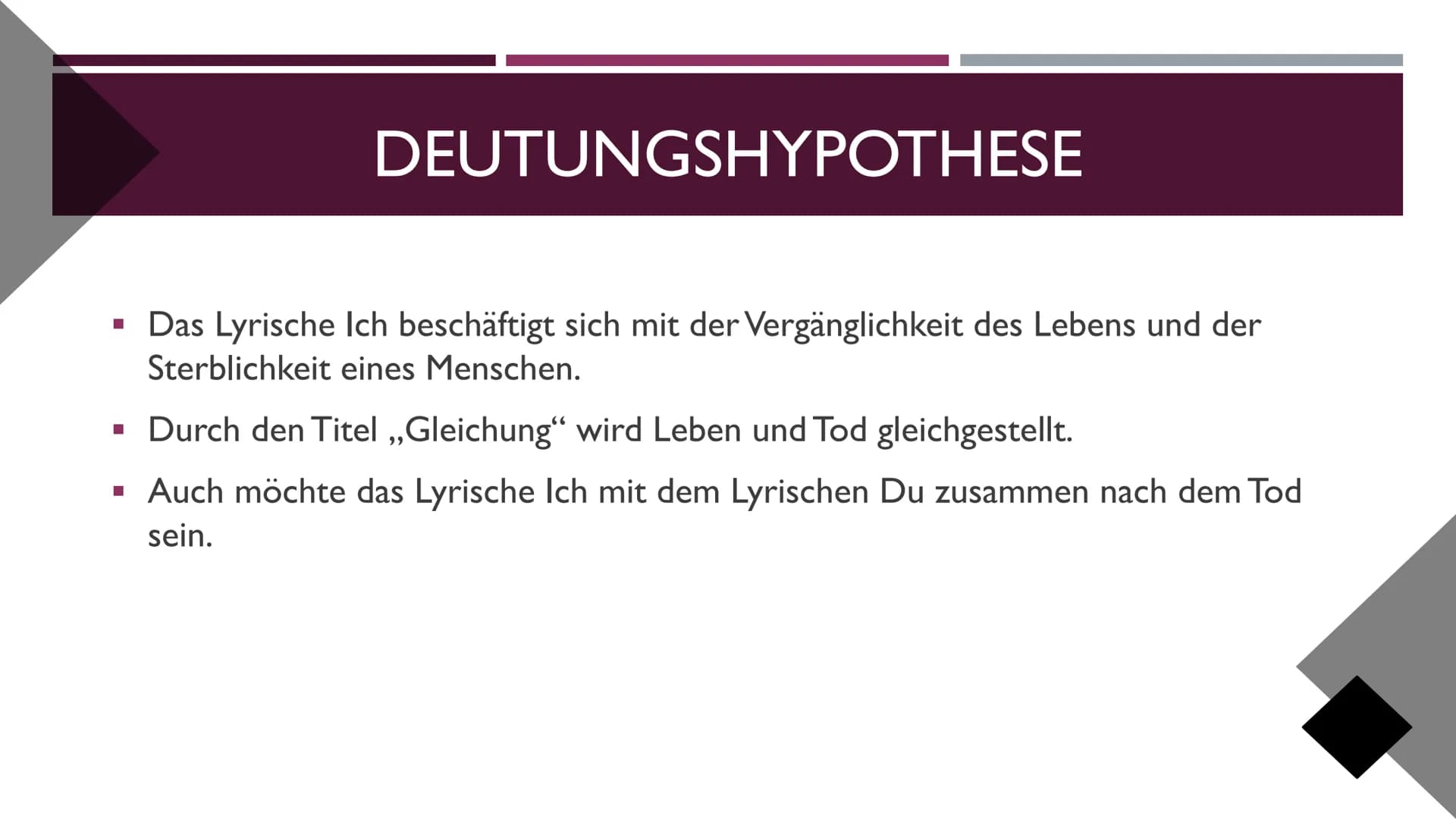 Gedichtsanalyse und Interpretation Allgemein
• Name des Gedichts: Gleichung
●
Verfasser: Rudolf Georg Bindig
• Epoche: Impressionismus (1867