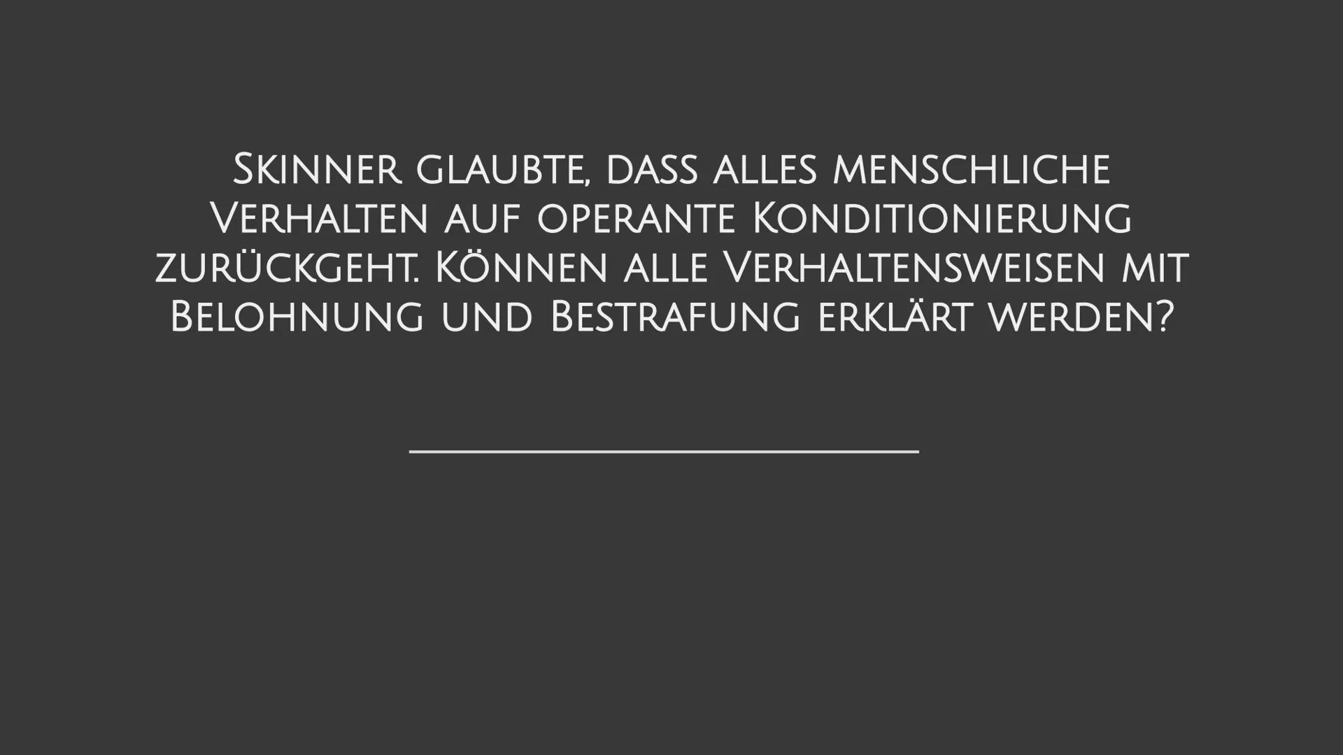 Operante Konditionierung
Definition
Operante Konditionierung: Bei einer Operanten Konditionierung wird auf die
Auftrittshäufigkeit einer Ver