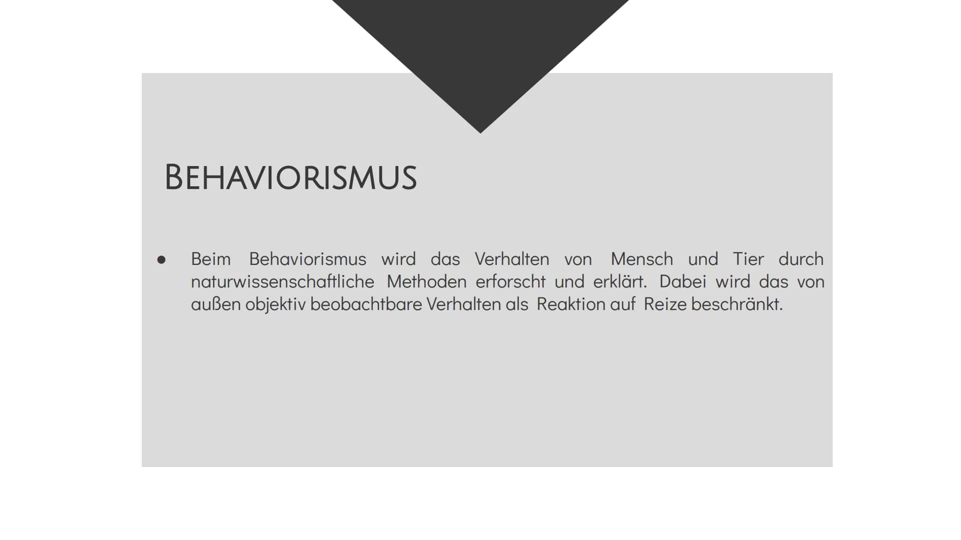 Operante Konditionierung
Definition
Operante Konditionierung: Bei einer Operanten Konditionierung wird auf die
Auftrittshäufigkeit einer Ver