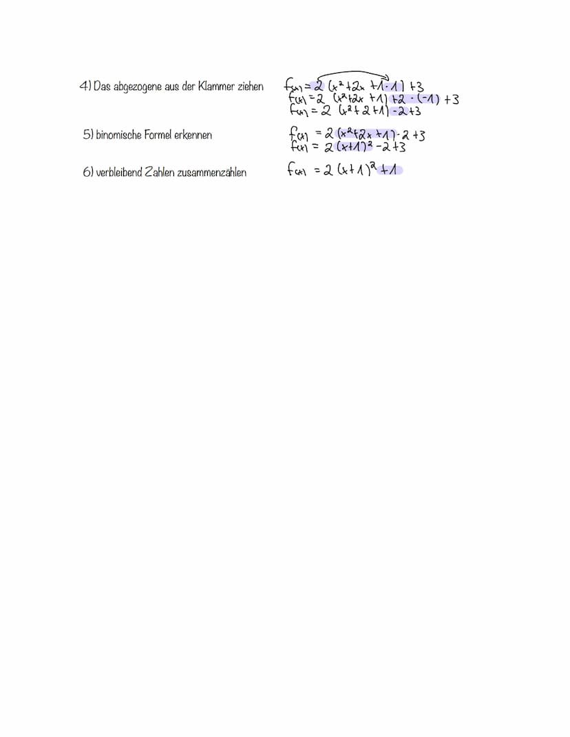 1) Hälfte von der Zahl vor × bestimmen Parabeln verschieben
x2
Y=
y=-x²
4 = (x+412
y = (x-6) ²
Y = +2 +2
+² -4
4
Zahl über !
Zahl zwischen O