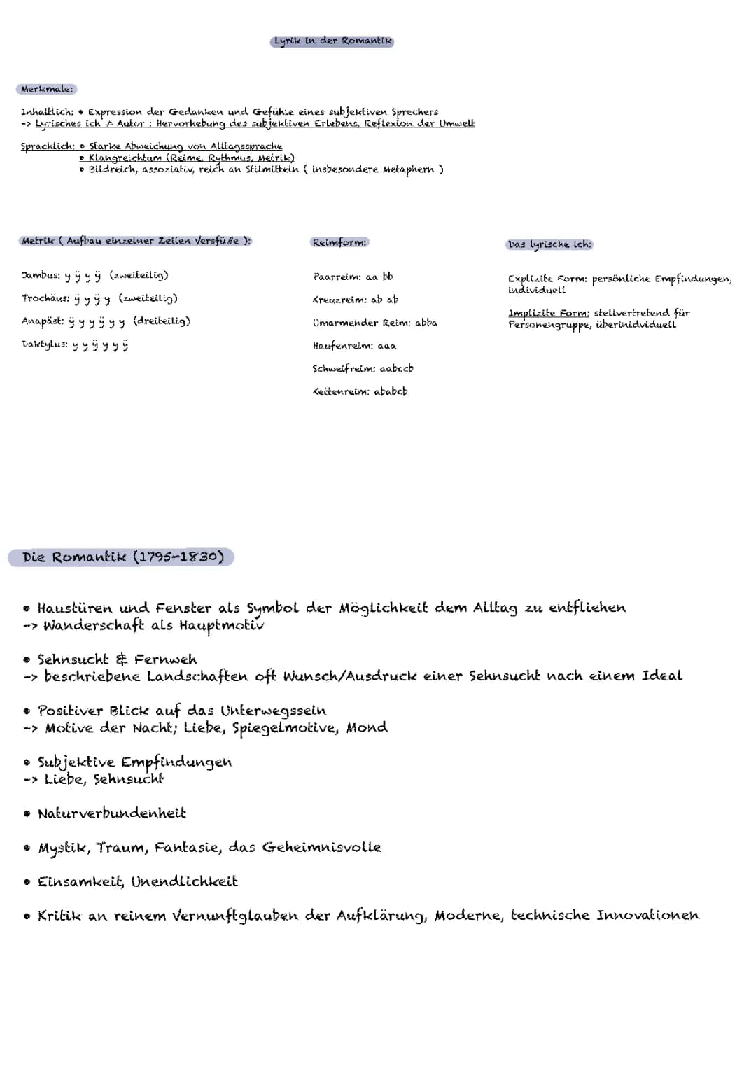 Gedichtsanalyse Lernzettel