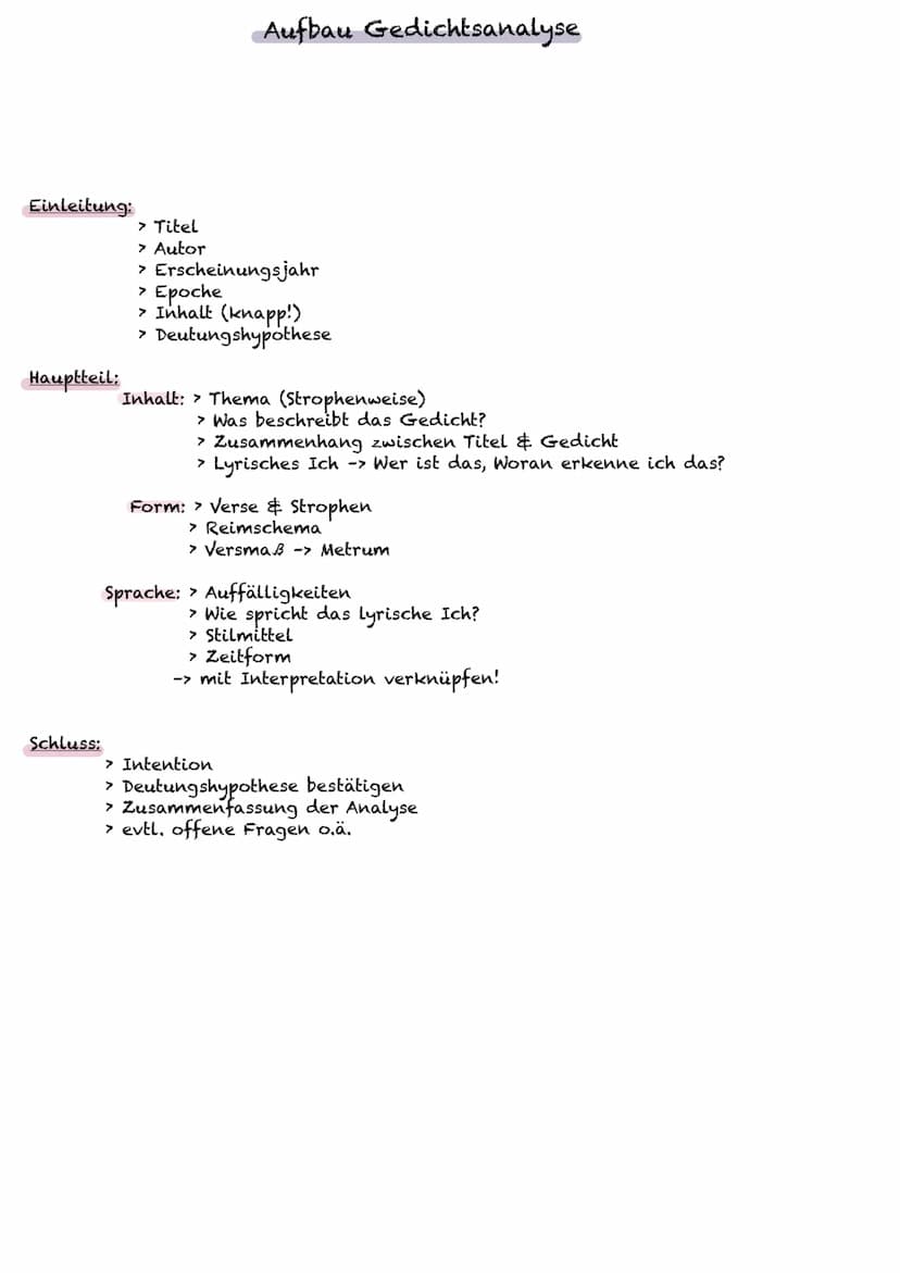 Merkmale:
Inhaltlich: Expression der Gedanken und Gefühle eines subjektiven Sprechers
-> Lyrisches ich # Autor: Hervorhebung des subjektiven