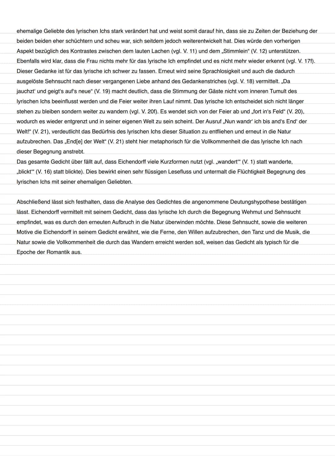 Gedichtsanalyse: Begegnung - Eichendorff
Das Gedicht betitelt „Begegnung", geschrieben von Joseph von Eichendorff und veröffentlicht im Jahr
