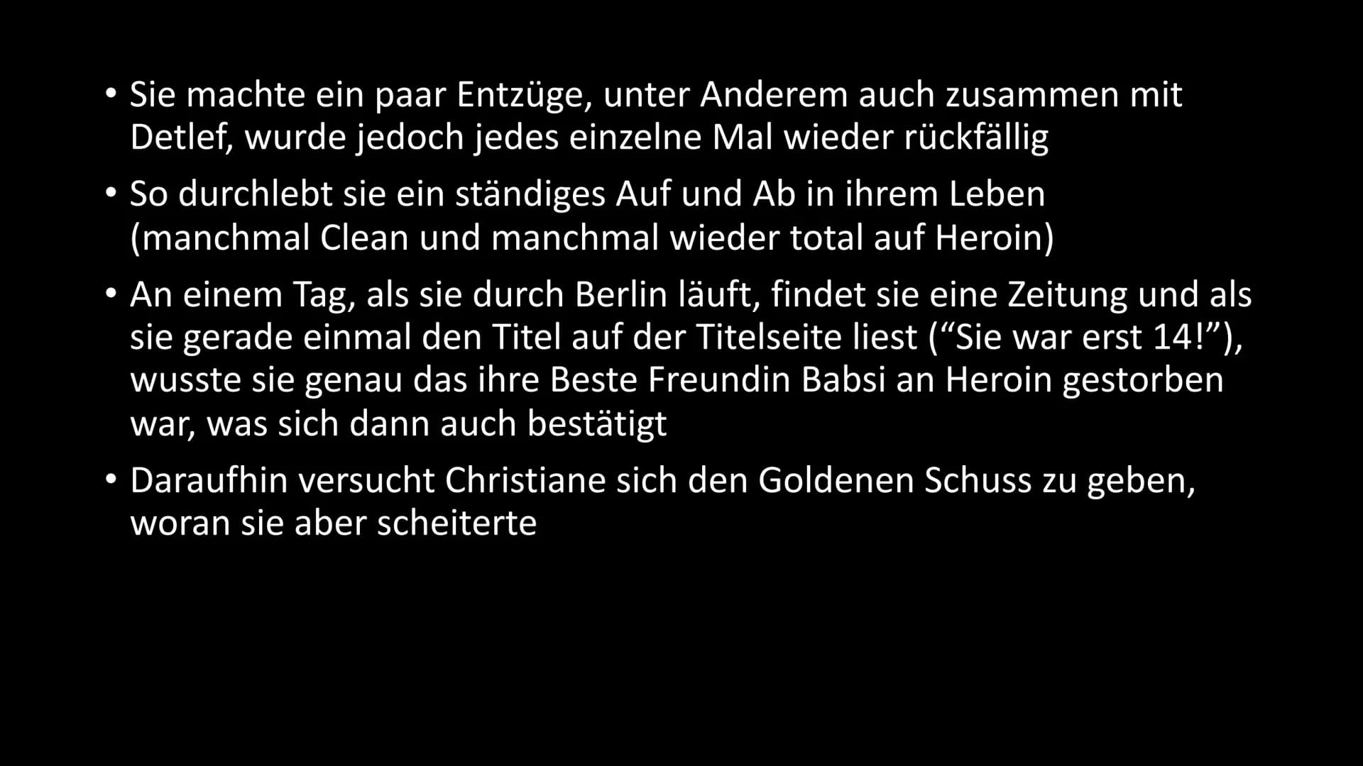 Wir Kinder vom Bahnhof Zoo
Christiane F. Inhalt
Biografie
• Entstehung des Buches und weitere Werke
• Informationen zum Buch
Charakteristik 