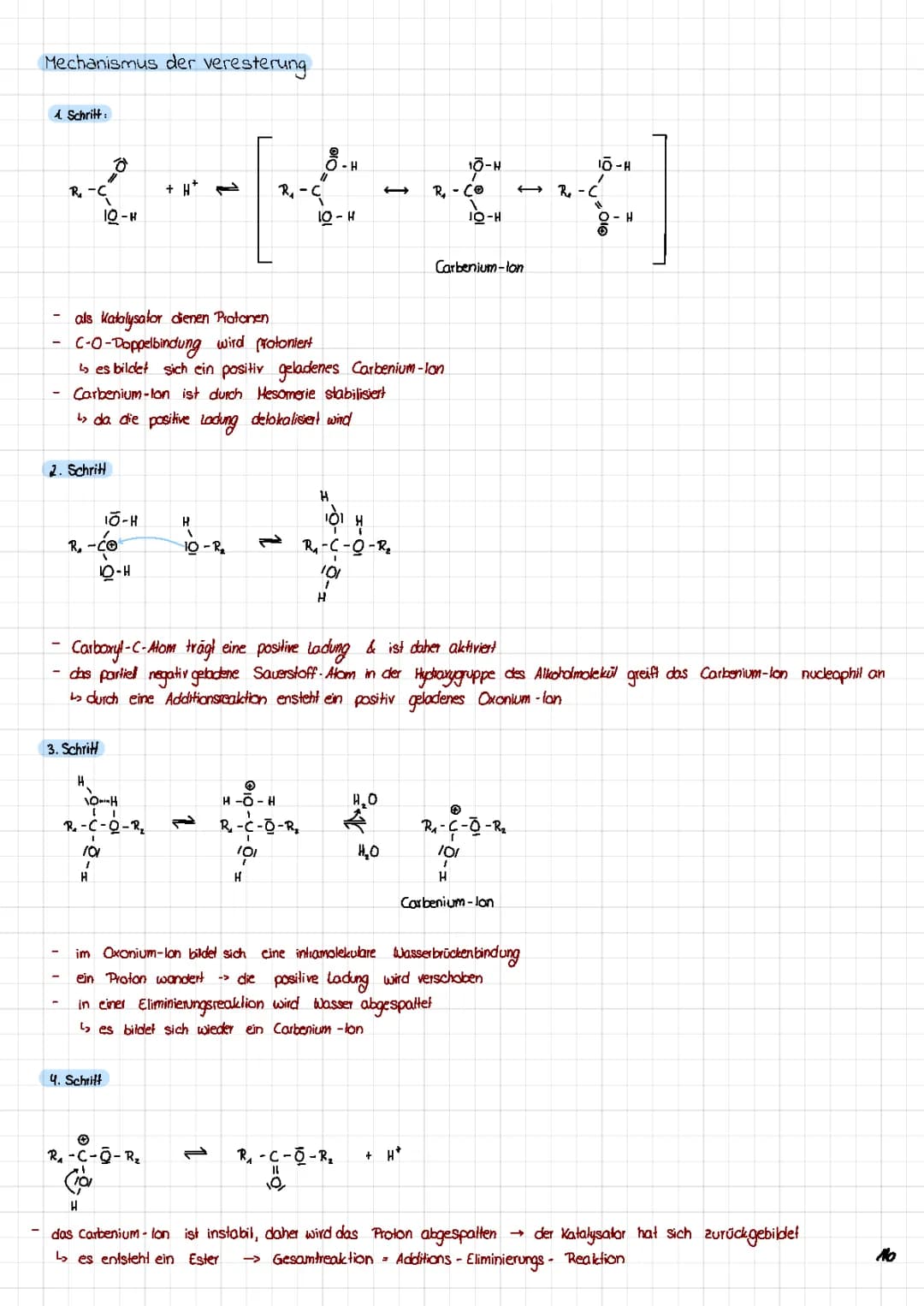 Mechanismus der Veresterung & Verseifung