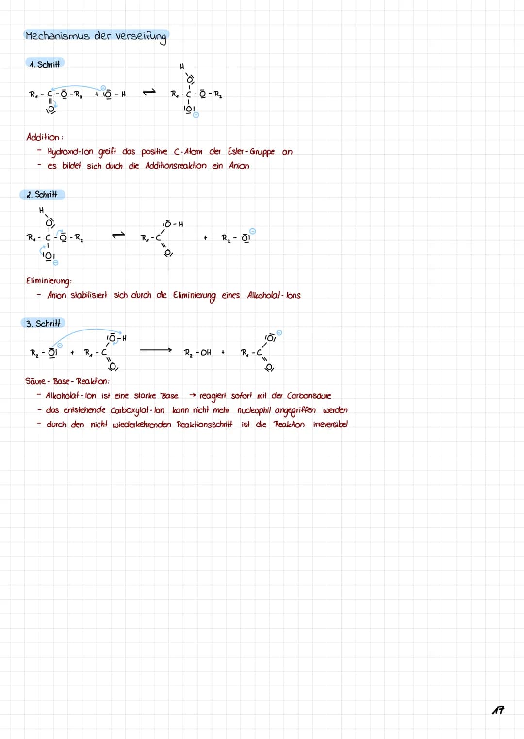 Mechanismus der veresterung
1. Schritt:
R₂
2. Schritt
R₁
Schritt
H
2
10 - H
/0/
I
H
IQ-H
als Katalysator dienen Protonen
C-O-Doppelbindung w