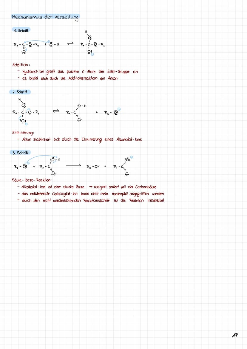 Mechanismus der veresterung
1. Schritt:
R₂
2. Schritt
R₁
Schritt
H
2
10 - H
/0/
I
H
IQ-H
als Katalysator dienen Protonen
C-O-Doppelbindung w