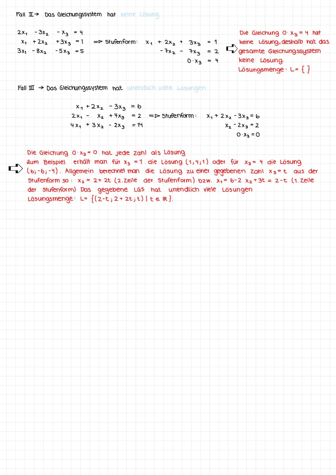Das Gaußverfahren:
I
I
III
2
3
4
2x14x25x3 3
3x1 + 3х2 + 7x3 = 13
Чx1 + 2×2 - 3x3 =
-1
NOO
-2x1
X₁
2
2
O
O
X₁ +
-4
W
-2
Klausurvorbereitung
