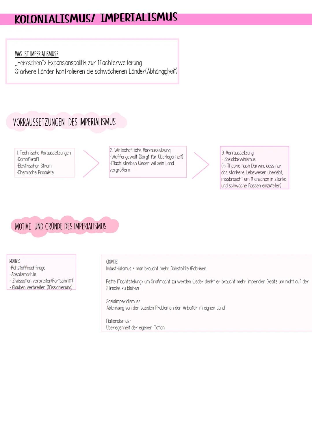 KOLONIALISMUS/ IMPERIALISMUS
WAS IST IMPERIALISMUS?
,,Herrschen"> Expansionspolitik zur Machterweiterung
Stärkere Länder kontrollieren die s