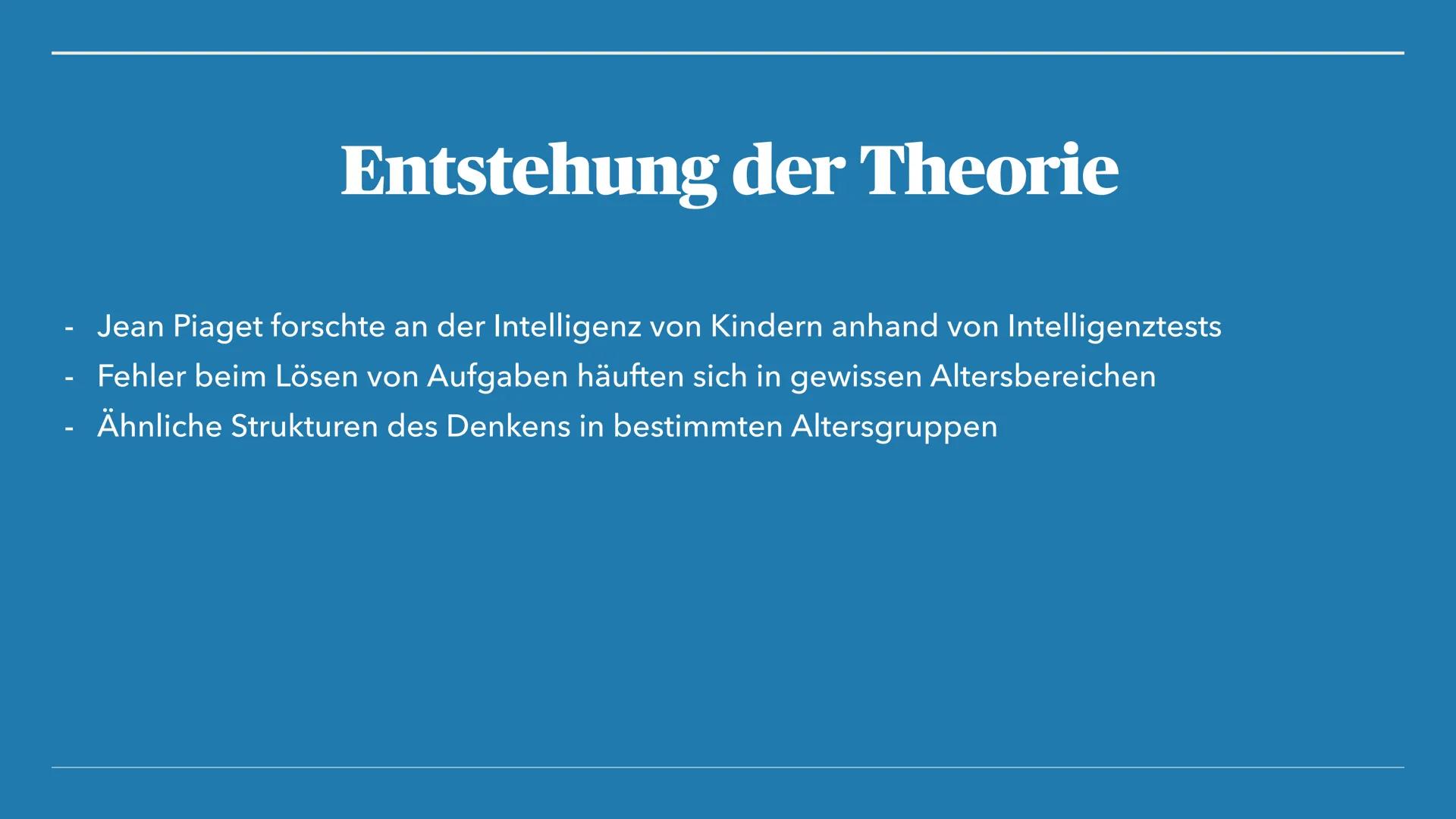 Jean Piaget
Kognitive Entwicklungstheorie Agenda
Kurzbiografie - Jean Piaget
Entstehung der Theorie
Stufenmodell
Video zum Stufenmodell 10h
