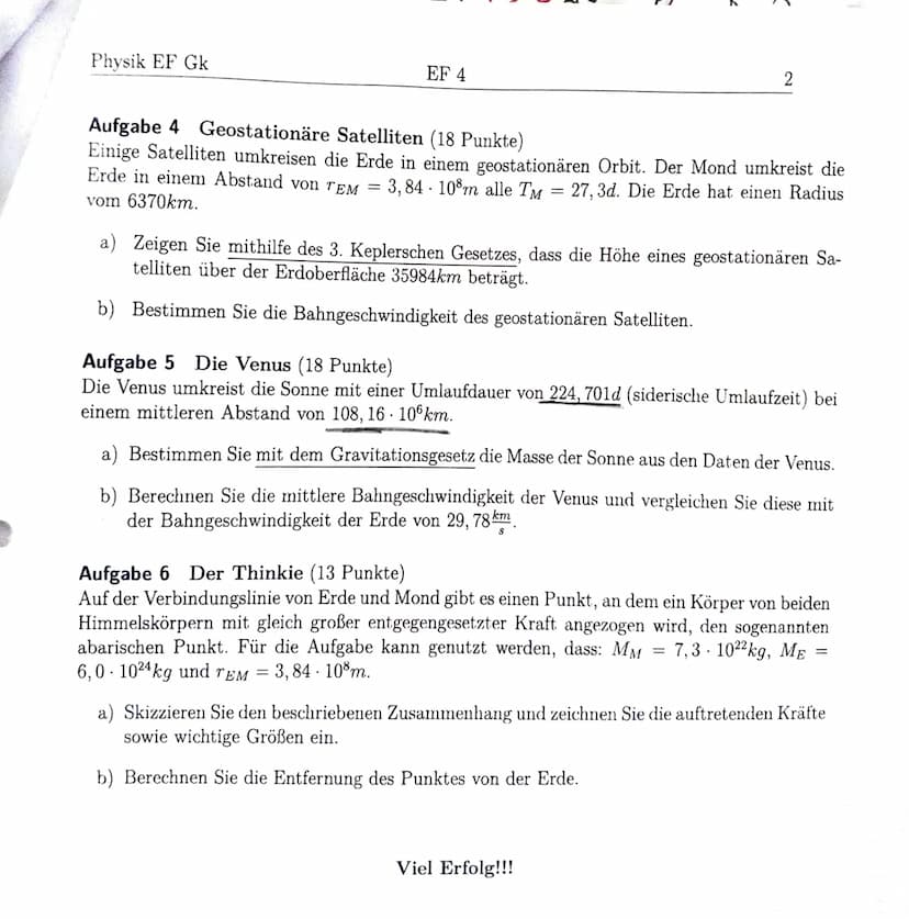 Physik
Klausur EF 2| 18/19
Thema:
Dynamik
Erlaubte Hilfsmittel:
Grafikfähiger Taschenrechner
Name:
Datum:
10.01.19
Bitte Beachten:
Formeln u