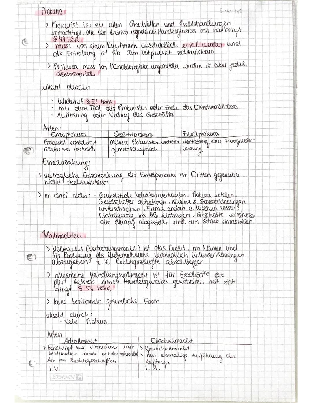 RECHTSFORMEN DER UNTERNEHMUNG
Handelsrechtliche Grundlagen:
Handelsgewerbe = Ein Gewerbebetrieb, weblier nach Art und
Umfang einer in Kaufmä