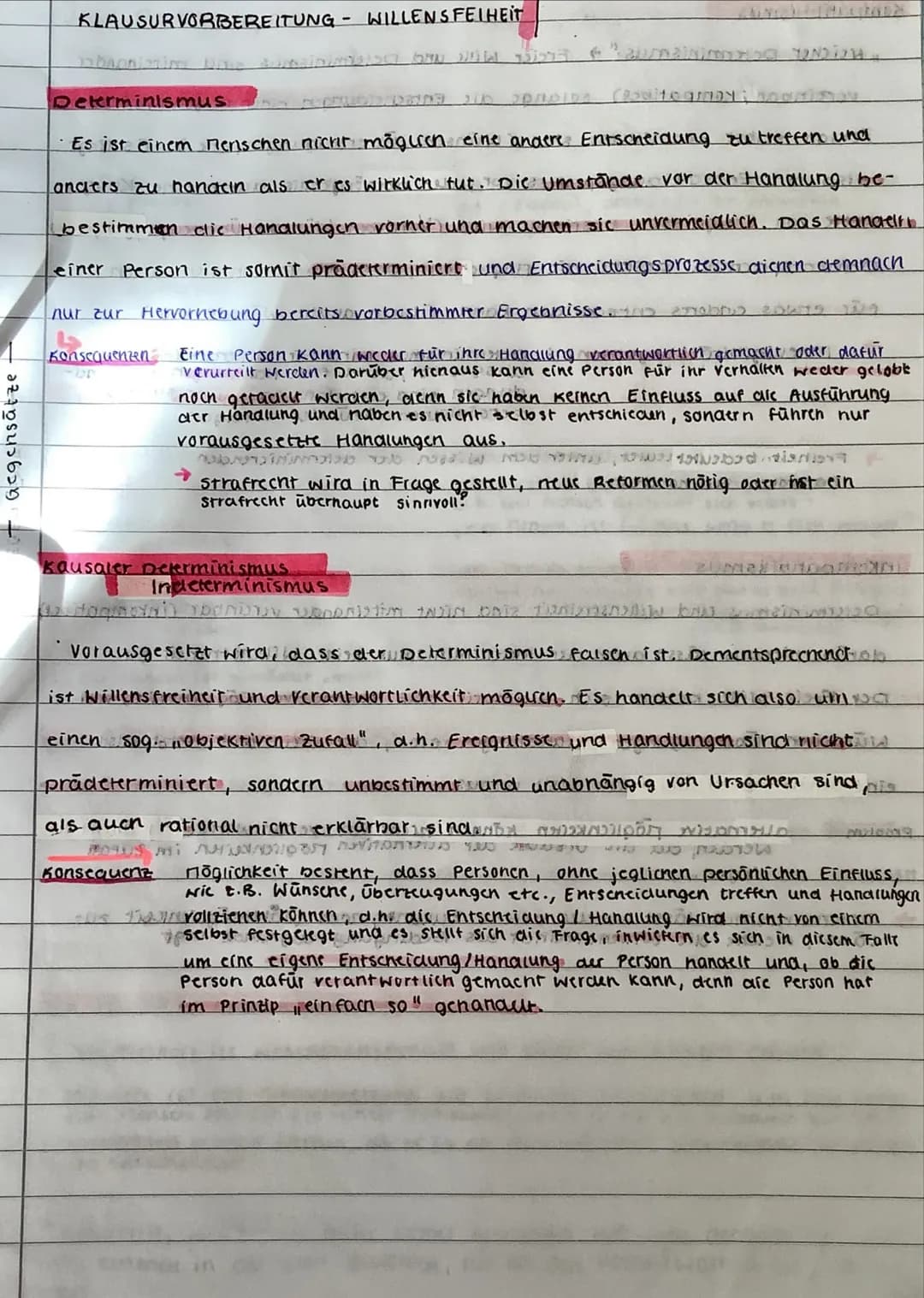 Gegensätze
KLAUSURVORBEREITUNG - WILLENSFEIHEIT
ribaonizim. Done
Determinismus
SE ON A Bitumaini
Es ist einem Menschen nicht möglich eine an