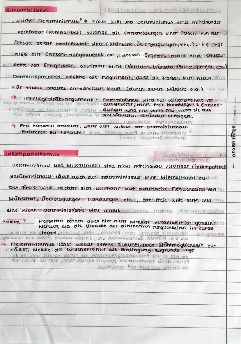 Gegensätze
KLAUSURVORBEREITUNG - WILLENSFEIHEIT
ribaonizim. Done
Determinismus
SE ON A Bitumaini
Es ist einem Menschen nicht möglich eine an