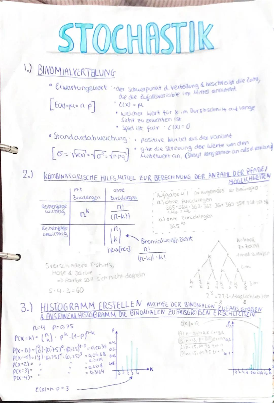 5.) KUMULIERTE W'KEITEN

Co Bildung der Summe aus verschiedenen (Einzelζω heter

O Binomial verteilung

$\sum_{k=0}^{n} {n \choose k} p^{k} 