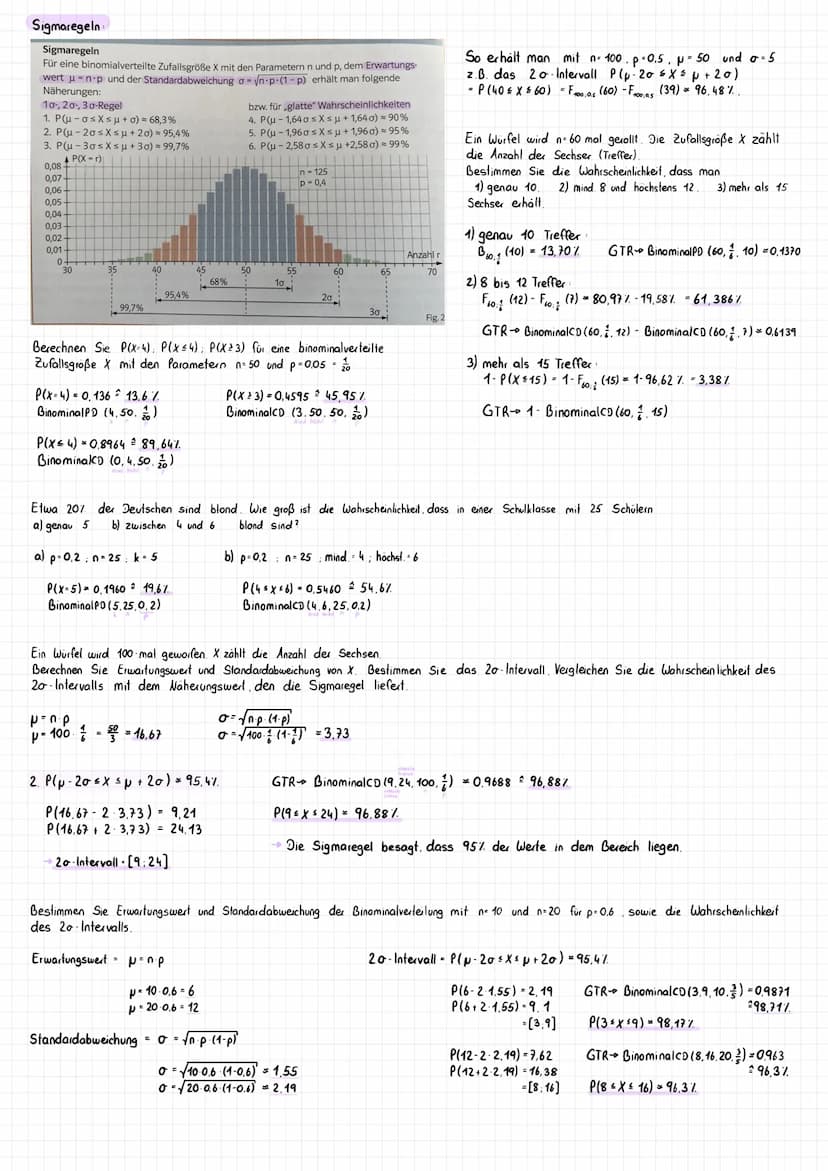 Erwartungswert + Standardabweichung
Für eine Zufallsgröße X mit den Werten X₁ X₂
Erwartungswert von X:
Standard abweichung von X:
Erwartungs
