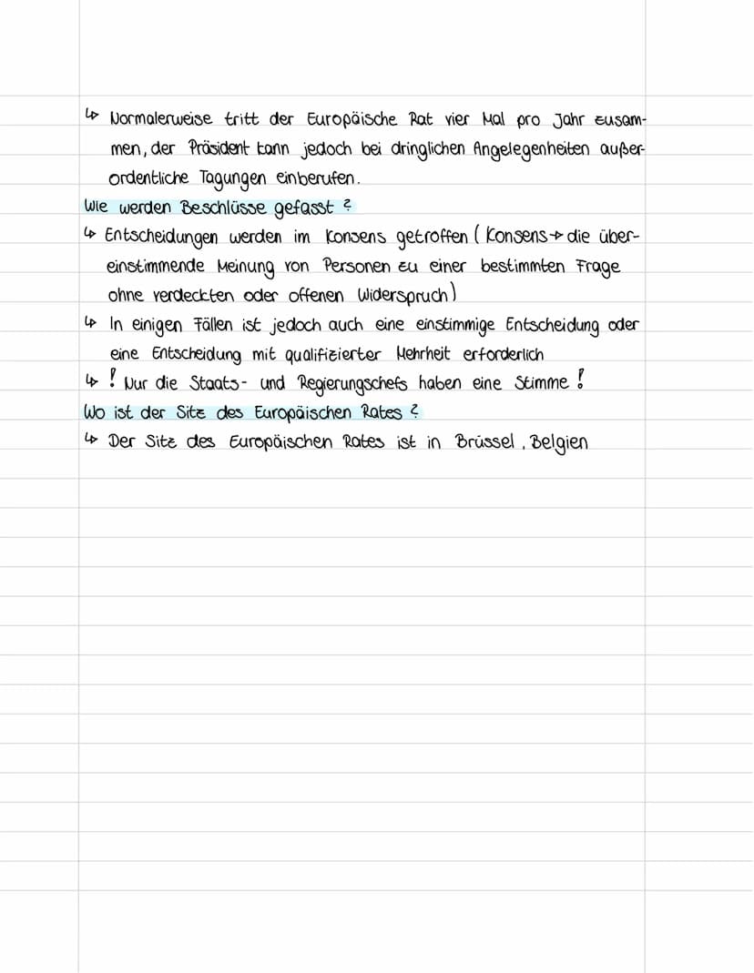 Der Europäische Rat
Wer ist Mitglied im Europäischen Rat ?
4 Im Europäischen Rat kommen die Staats- und Regierungschefs der EU-
Länder, der 