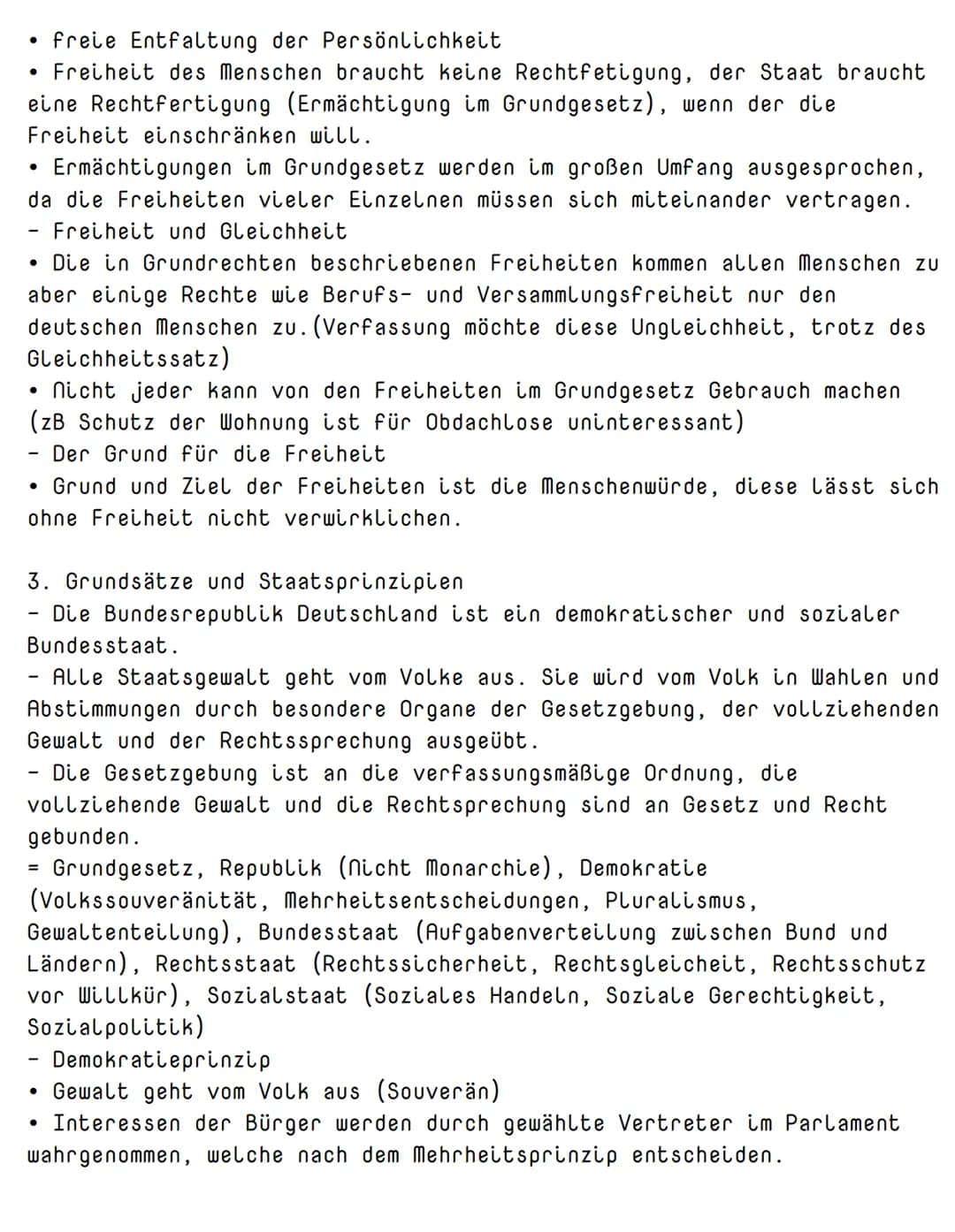 1. Grundrechte und Rechtsstaat
Die Würde des Menschen ist oberer Verfassungsgrundsatz.
• von Geburt bis zum Tod und unabhängig des Bewusstse
