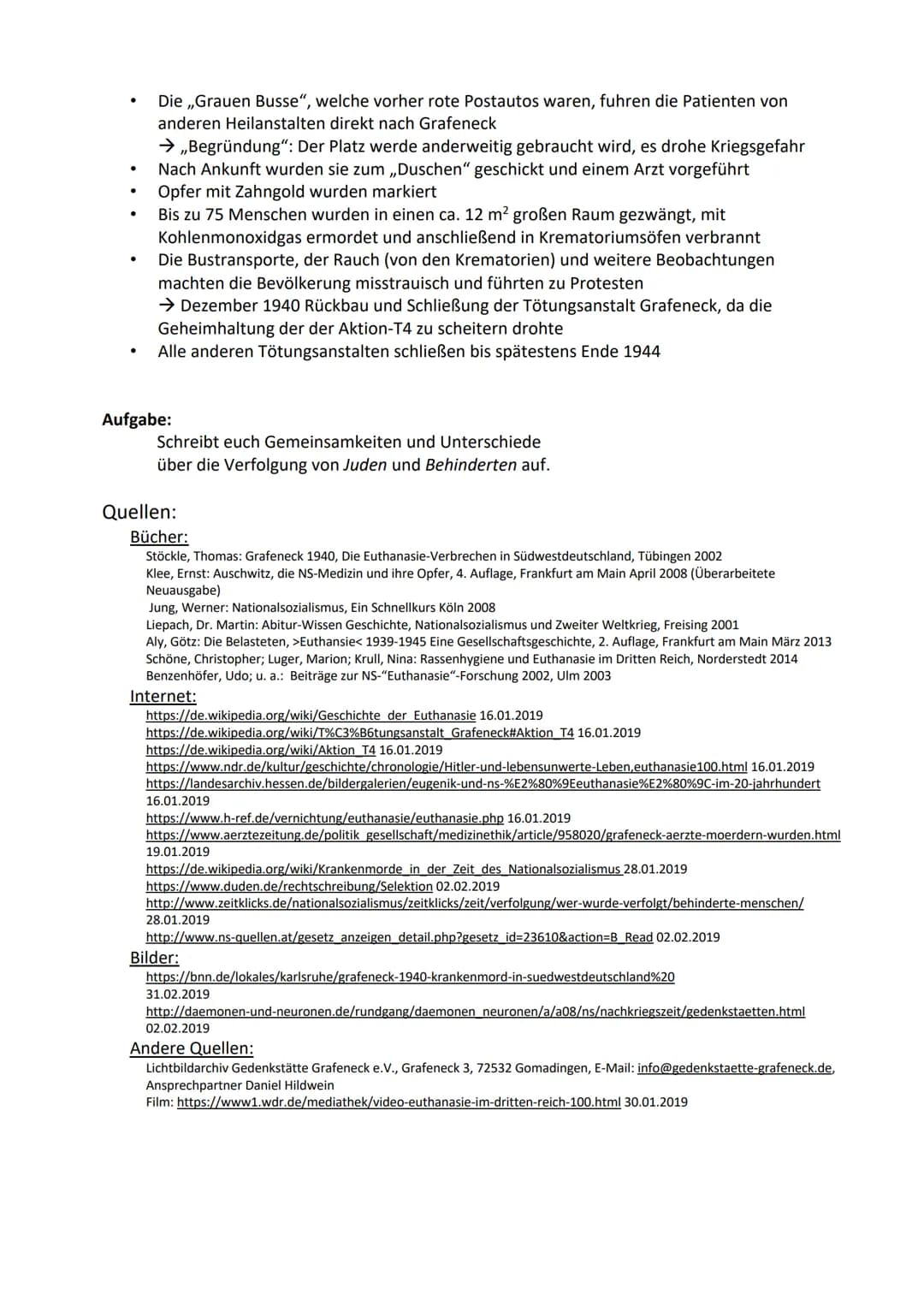 ➤ ,,Euthanasie" bedeutet ursprünglich ,,guter Tod",
dieser Begriff wurde von den
Nationalsozialisten missbraucht
► ,,Aktion-T4" (Tiergartens