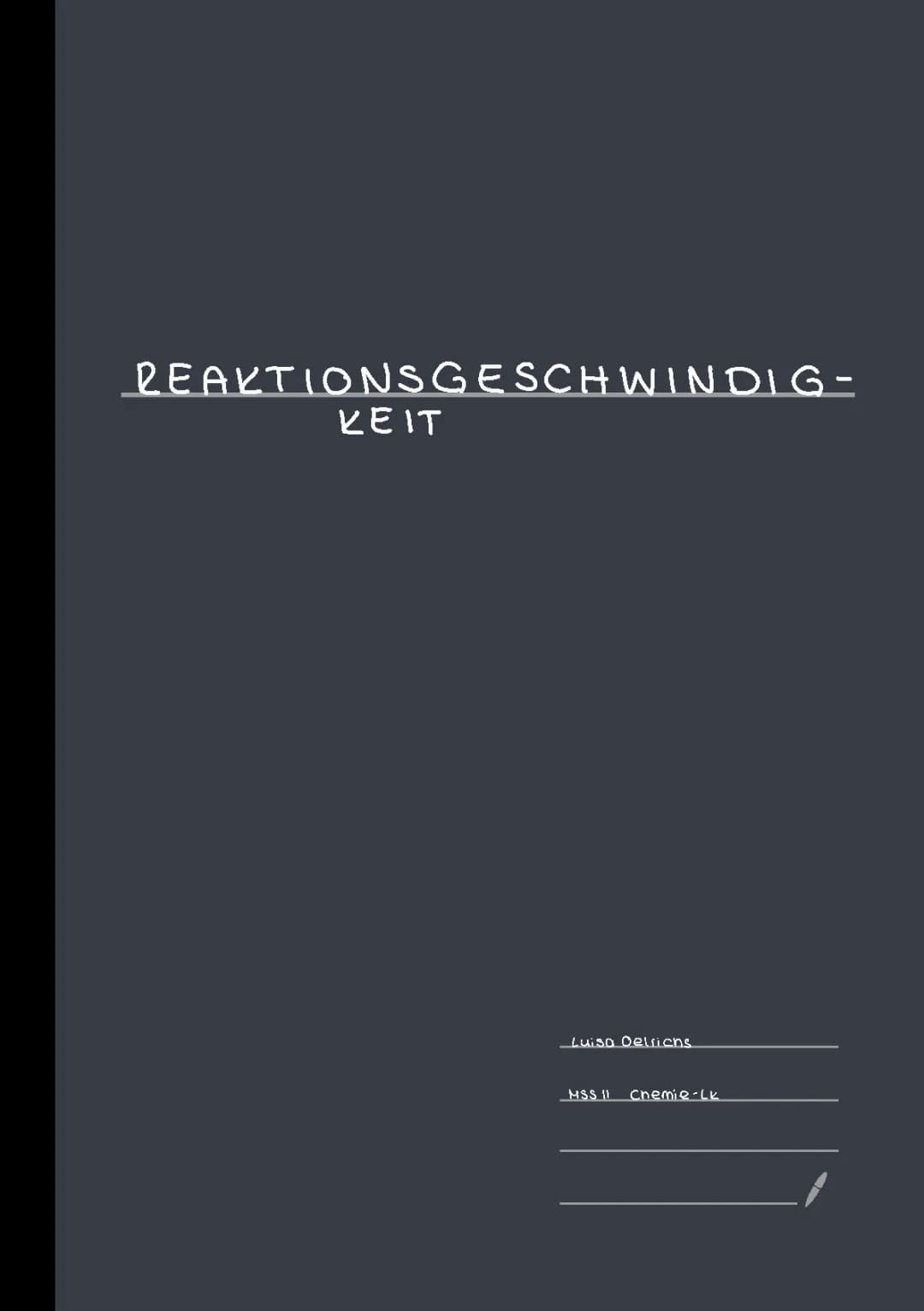 Zusammenfassung Reaktionsgeschwindigkeit 