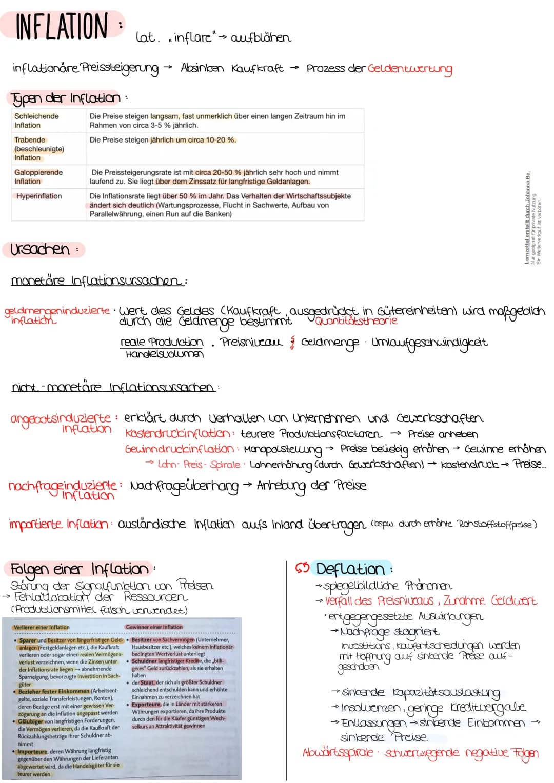 Wirtschaftspolitik
Lernzettel erstellt durch Johanna Be.
Nur geeignet für private Nutzung.
Ein Weiterverkauf ist verboten. Grundgesetz
• Im 