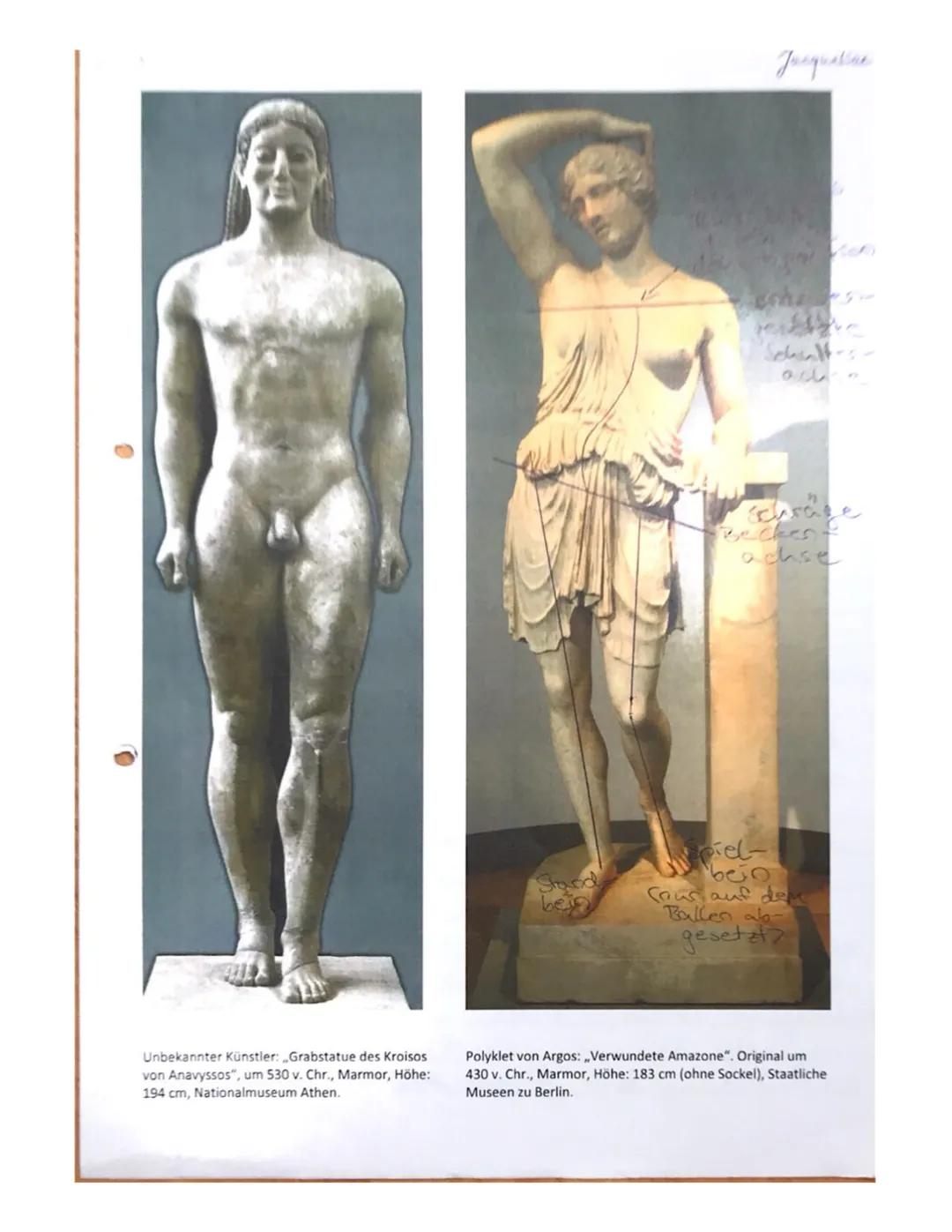 Bildende Kunst
Kursstufe
Kappler
Klausur Nr. 1 zum Schwerpunktthema „Verkörperungen"
Name: Jacqueline
Verrechnungspunkte: 20,5 Notenpunkte: 