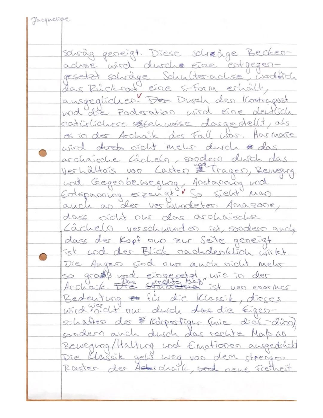 Bildende Kunst
Kursstufe
Kappler
Klausur Nr. 1 zum Schwerpunktthema „Verkörperungen"
Name: Jacqueline
Verrechnungspunkte: 20,5 Notenpunkte: 