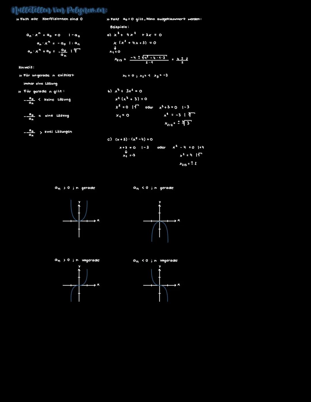 # Polynon funktion

allgemeine Form: $f(x) = a_n x^n + a_{n-1} x^{n-1} + ... + a_1 x + a_0$ mit $a_n \neq 0$

$n$ = Grad

$a_n, a_{n-1}, ...